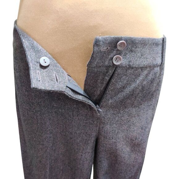 Ann Taylor Factory 10P Purple Black Wool Blend Trousers Petite Wide Leg Pants - Picture 4 of 6